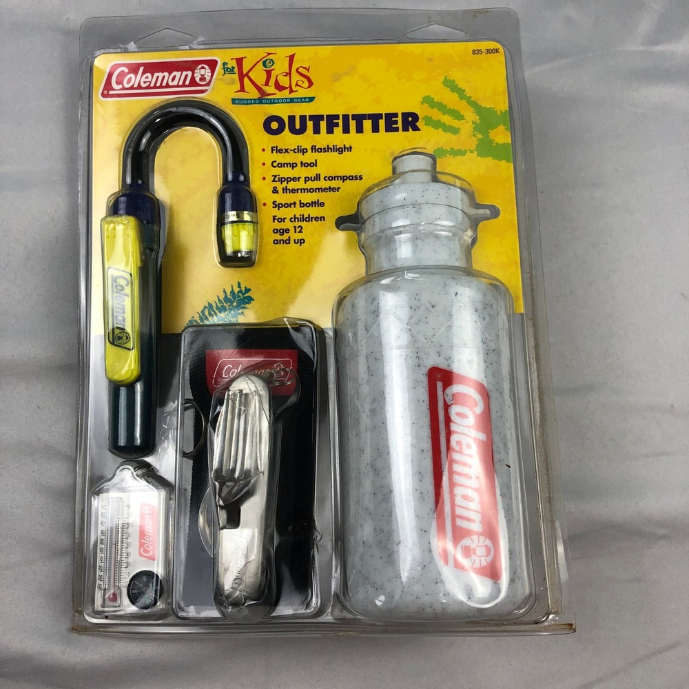 NEW Coleman for Kids Outfitter Outdoor Gear Set Flashlight Camp Tool Bottle